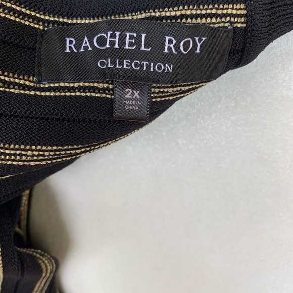 Rachel Rachel Roy Black/Gold Ribbed Long Sleeve Sweater Dress-Women’s 2X-NWT - Picture 8 of 14